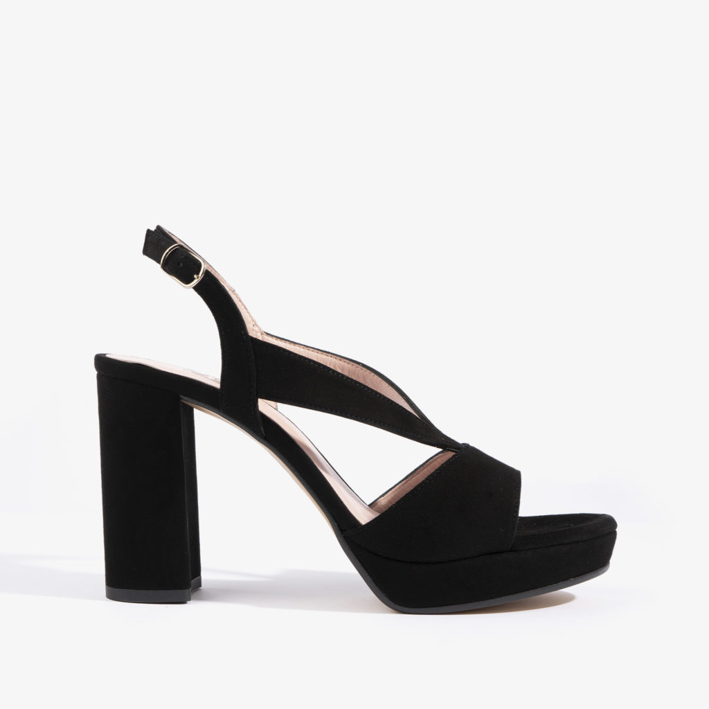 sandalia joni shoes confeccionada en ante color negro